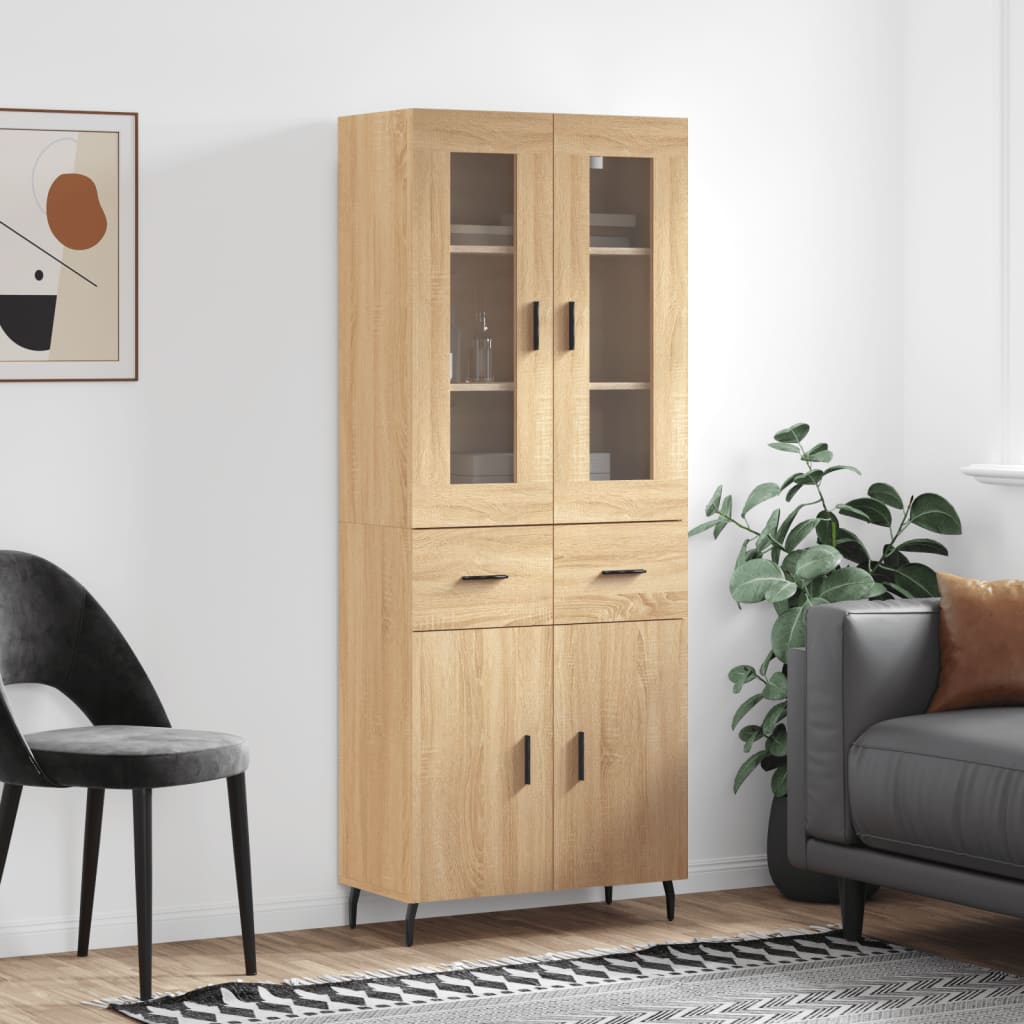 Visoka komoda hrasta sonome 69,5x34x180cm od konstruiranog drva