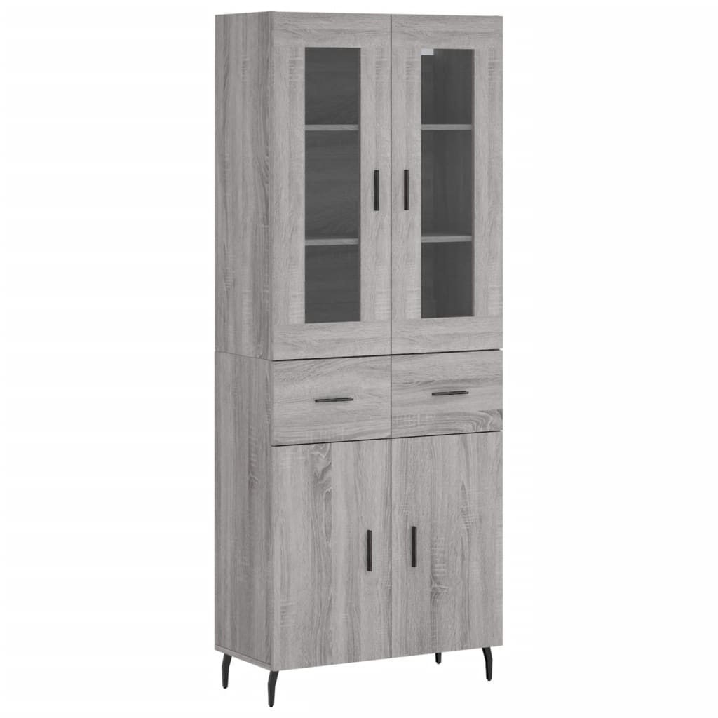 Visoka komoda siva sonome 69,5x34x180 cm od konstruiranog drva