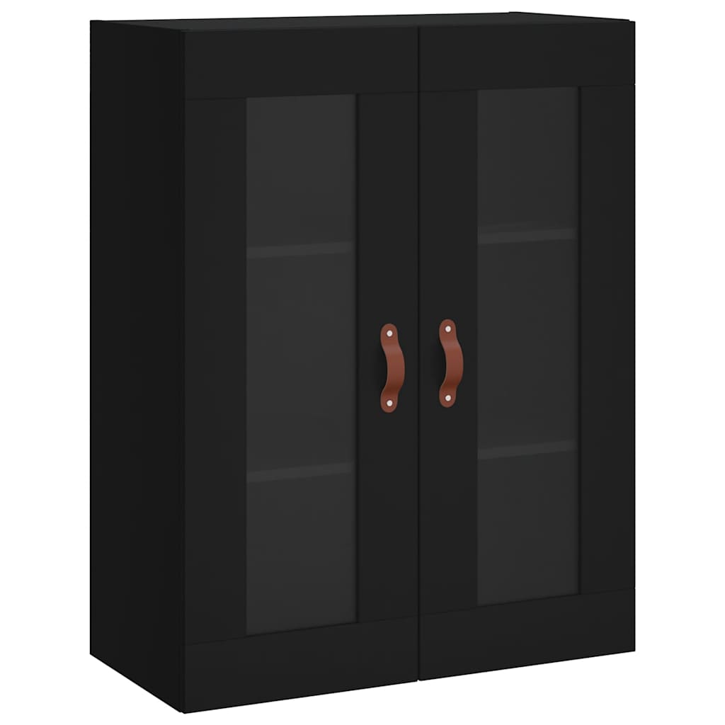Visoka komoda crni 69,5x34x180 cm konstruirano drvo