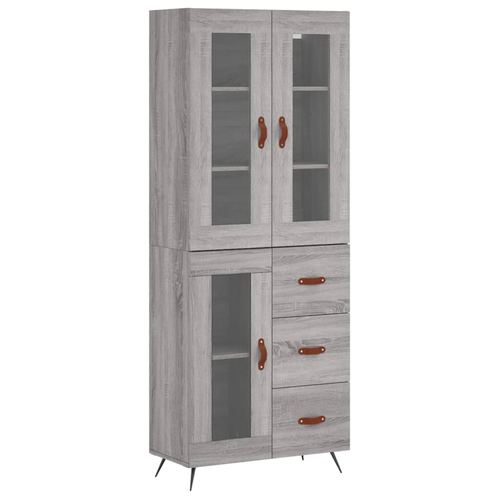 Visoka komoda siva sonome 69,5x34x180 cm od konstruiranog drva