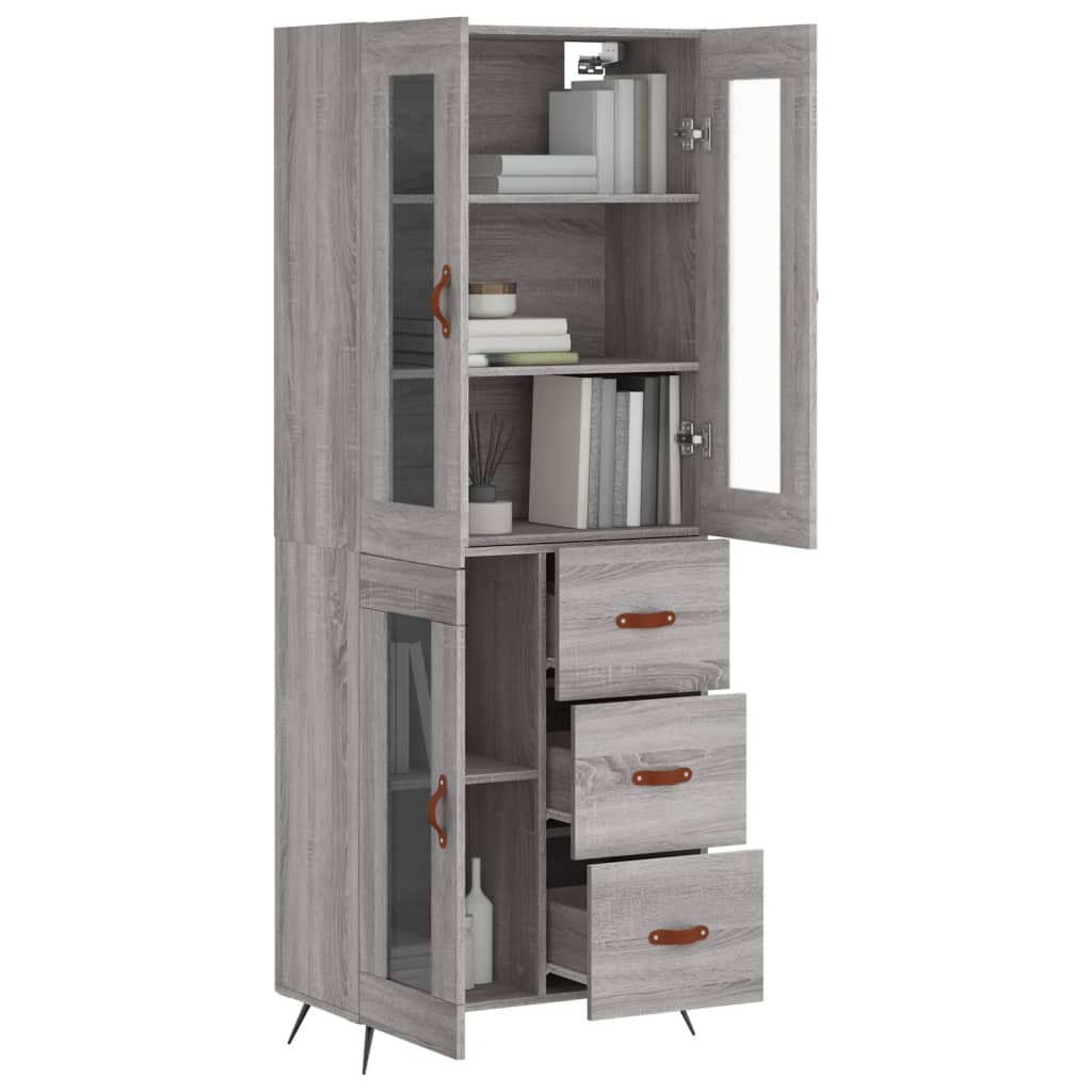 Visoka komoda siva sonome 69,5x34x180 cm od konstruiranog drva