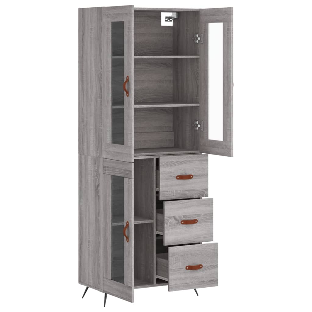 Visoka komoda siva sonome 69,5x34x180 cm od konstruiranog drva