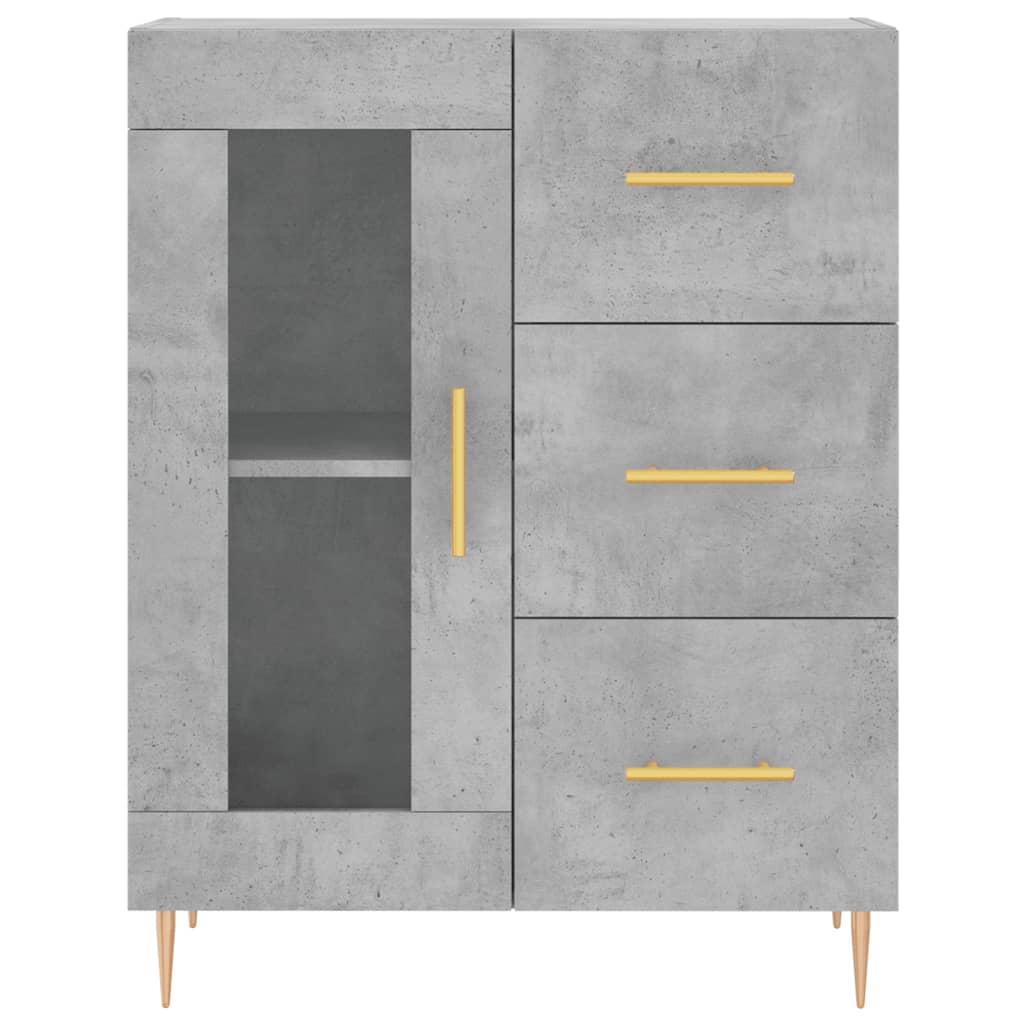 Visoka komoda siva betona 69,5x34x180 cm od konstruiranog drva