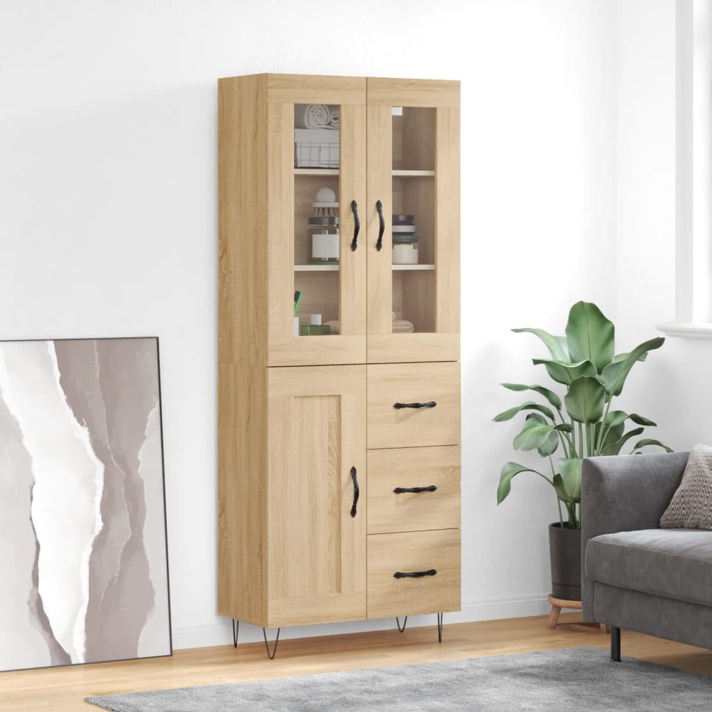 Visoka komoda hrasta sonome 69,5x34x180cm od konstruiranog drva