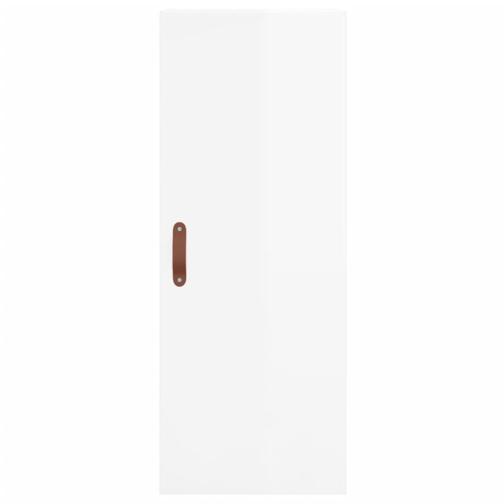 Visoka komoda sjajna bijela 34,5x34x180 cm konstruirano drvo