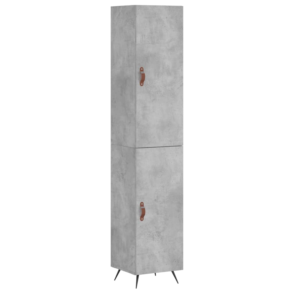 Visoka komoda siva betona 34,5x34x180 cm od konstruiranog drva