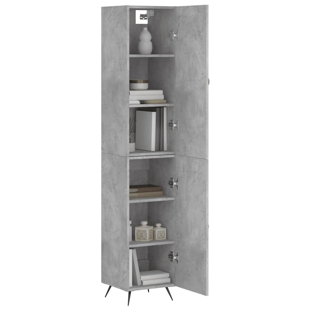 Visoka komoda siva betona 34,5x34x180 cm od konstruiranog drva