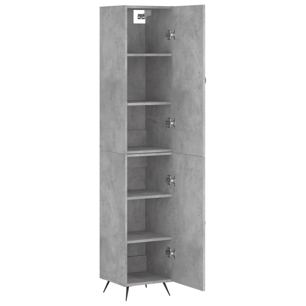 Visoka komoda siva betona 34,5x34x180 cm od konstruiranog drva