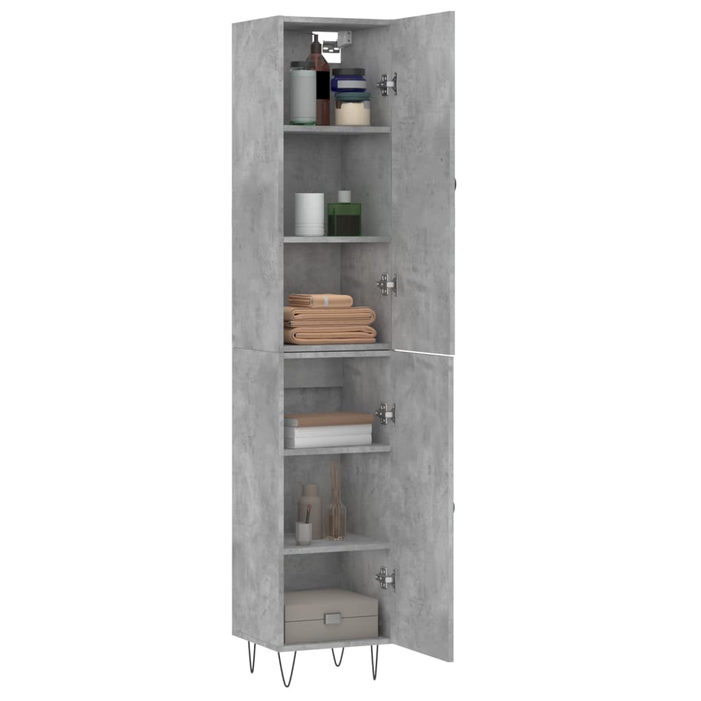 Visoka komoda siva betona 34,5x34x180 cm od konstruiranog drva