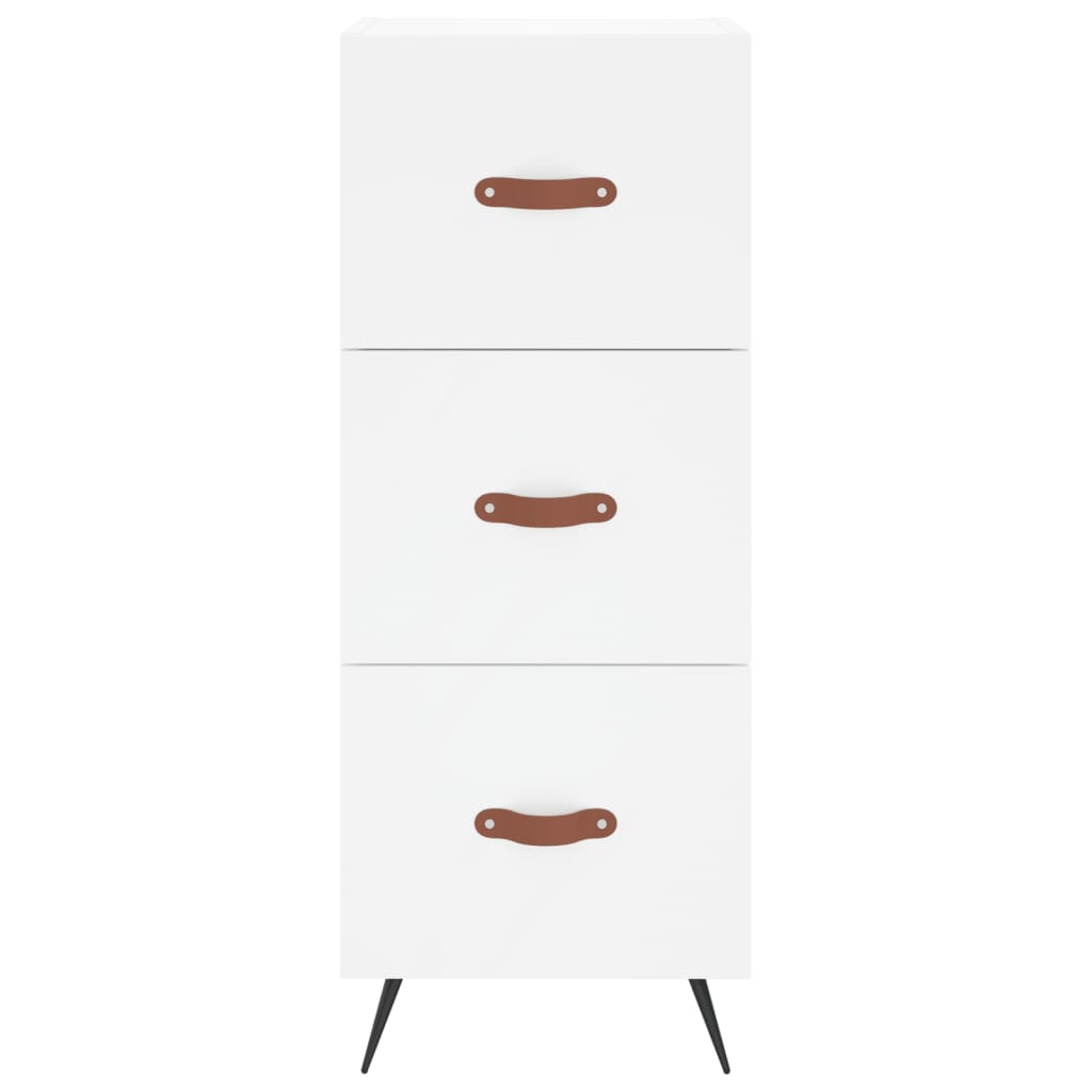 Visoka komoda bijeli 34,5x34x180 cm od konstruiranog drva