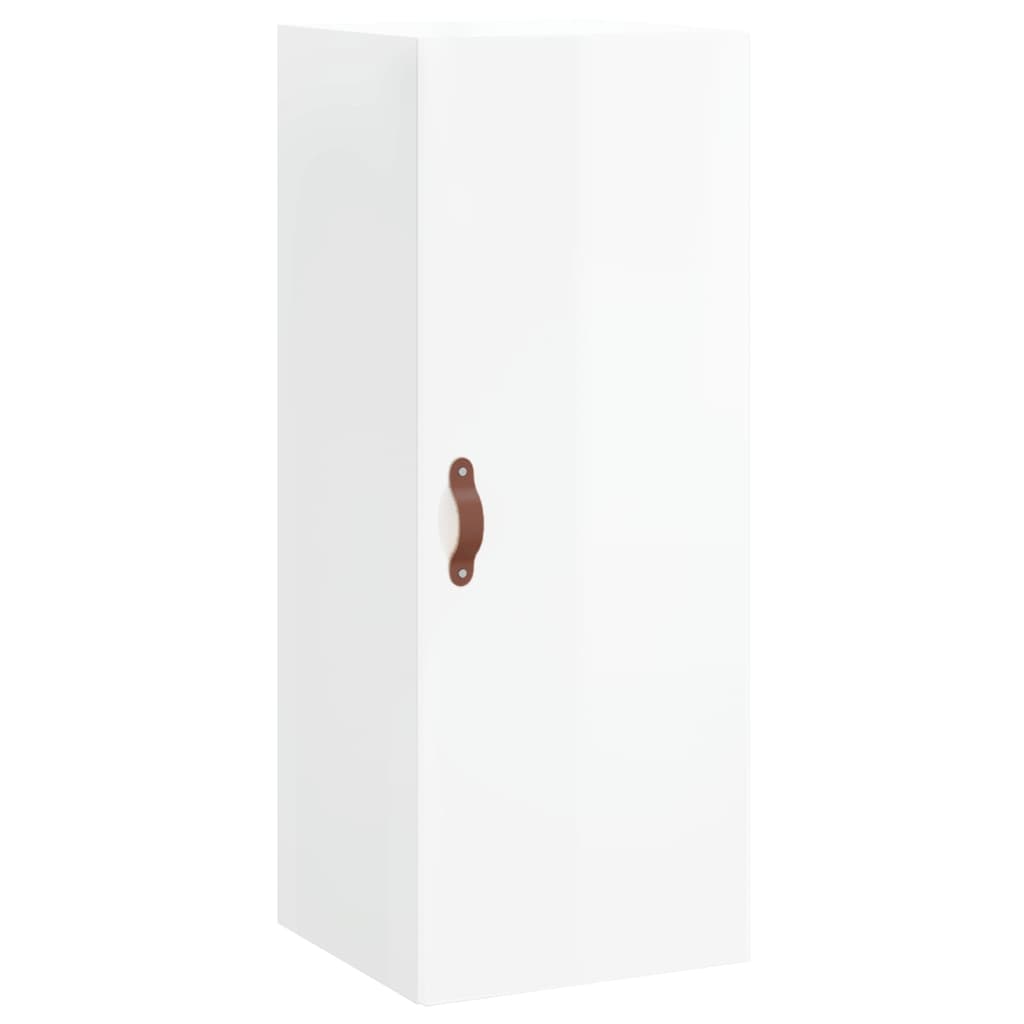 Visoka komoda sjajna bijela 34,5x34x180 cm konstruirano drvo