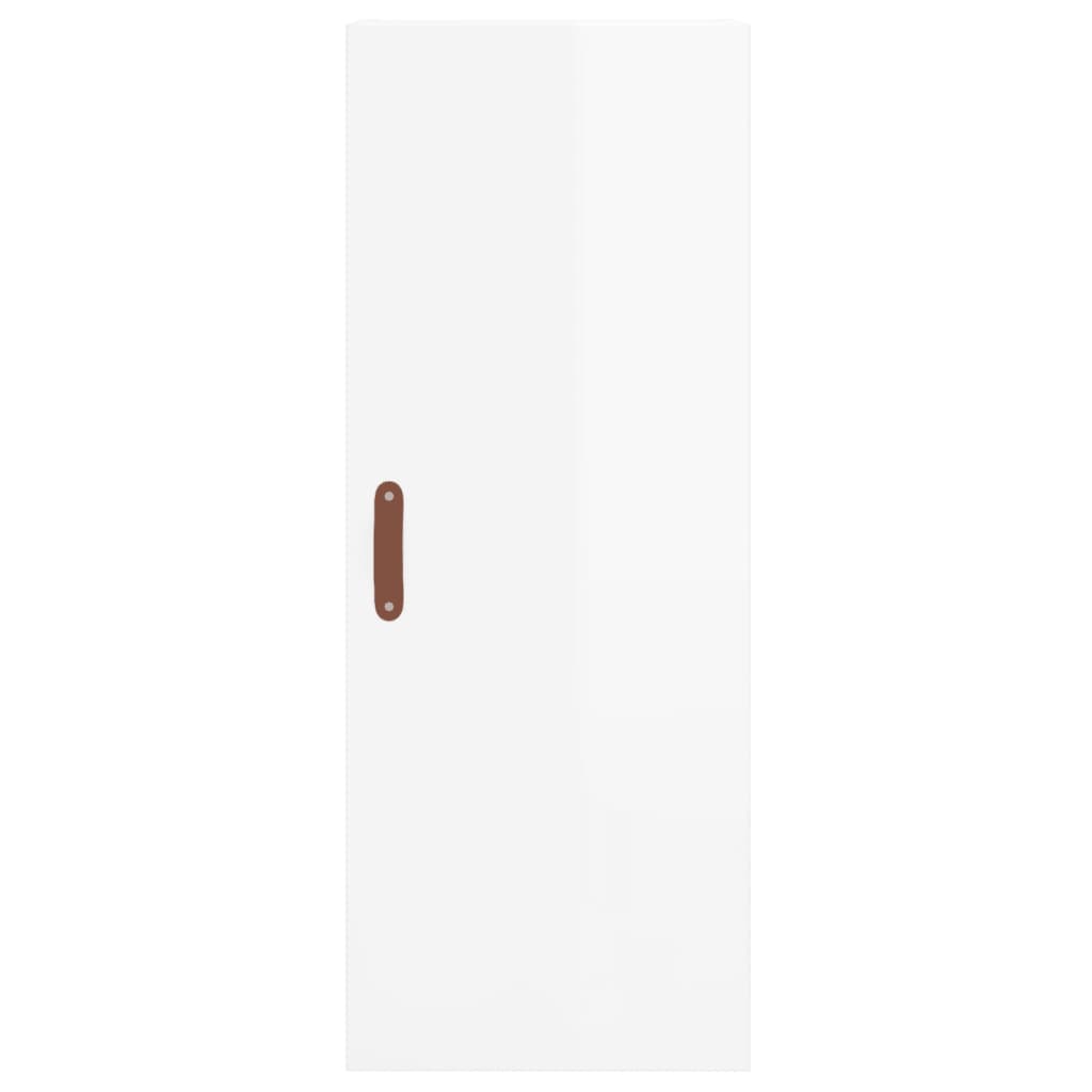 Visoka komoda sjajna bijela 34,5x34x180 cm konstruirano drvo