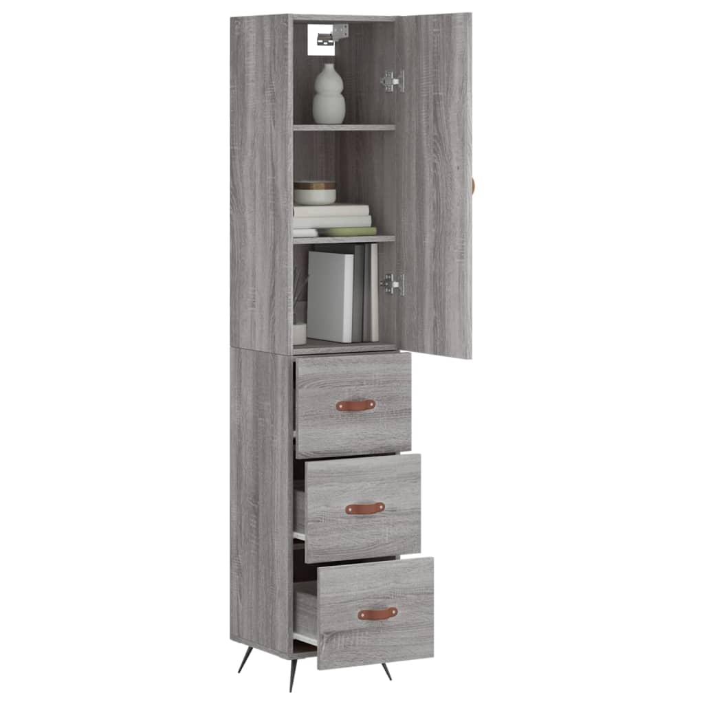 Visoka komoda siva sonome 34,5x34x180 cm od konstruiranog drva