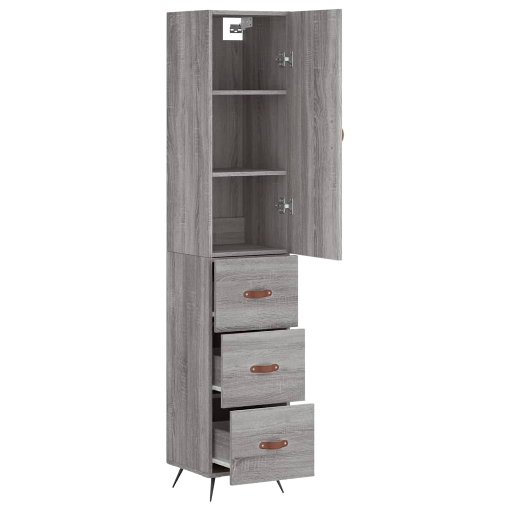 Visoka komoda siva sonome 34,5x34x180 cm od konstruiranog drva