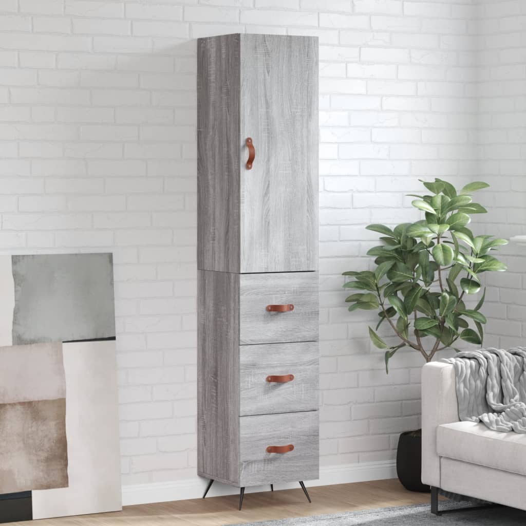 Visoka komoda siva sonome 34,5x34x180 cm od konstruiranog drva