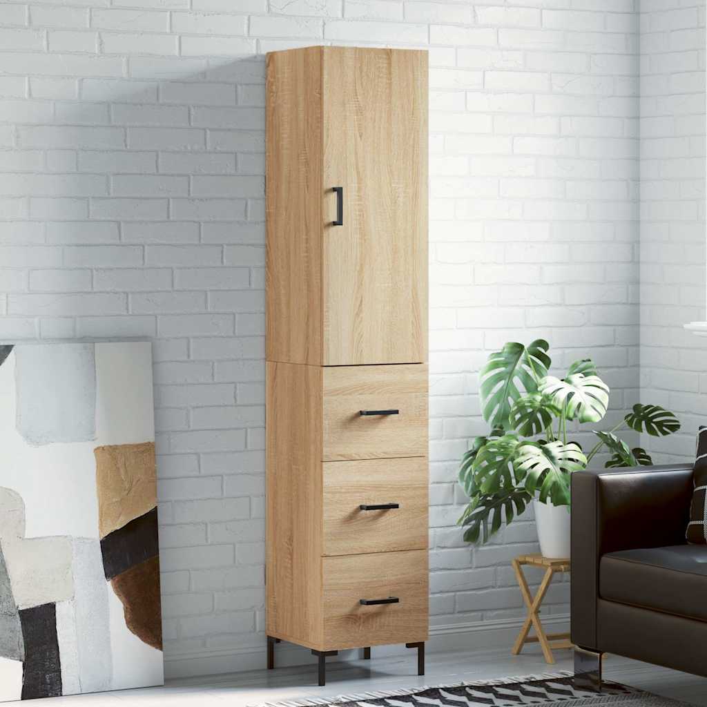 Visoka komoda hrasta sonome 34,5x34x180cm od konstruiranog drva