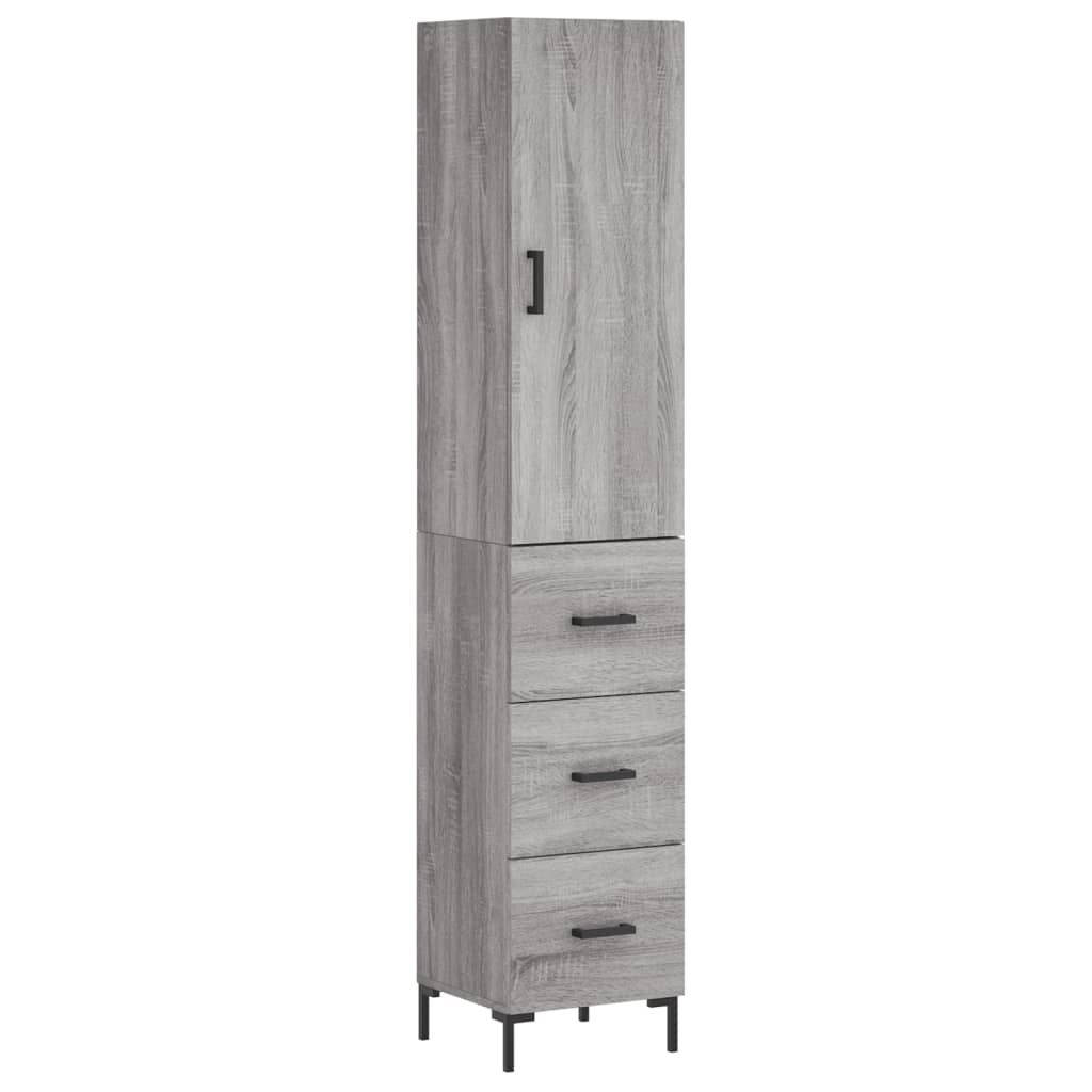 Visoka komoda siva sonome 34,5x34x180 cm od konstruiranog drva
