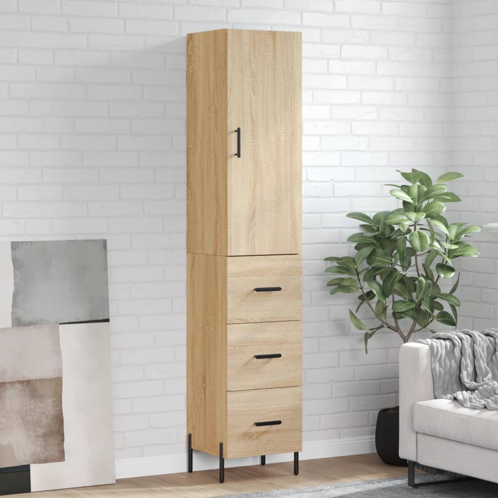 Visoka komoda hrasta sonome 34,5x34x180cm od konstruiranog drva