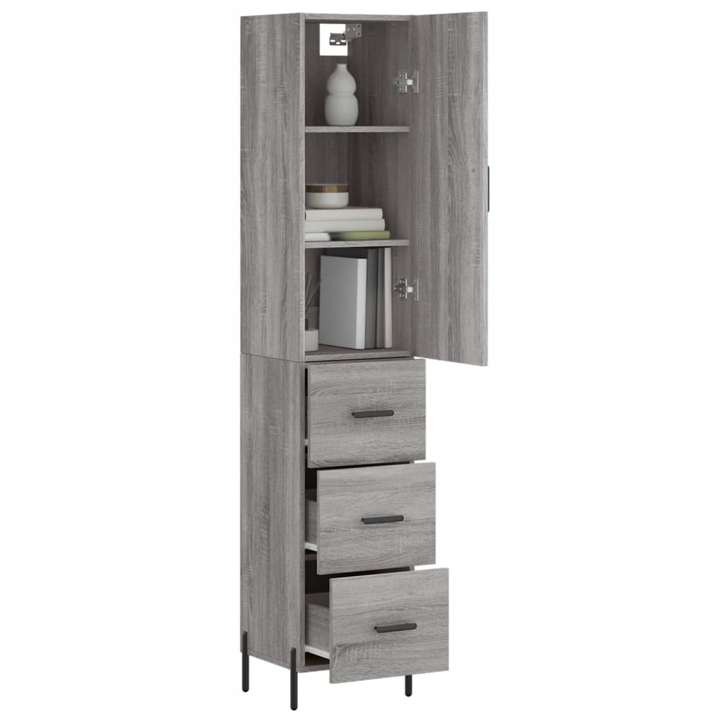 Visoka komoda siva sonome 34,5x34x180 cm od konstruiranog drva