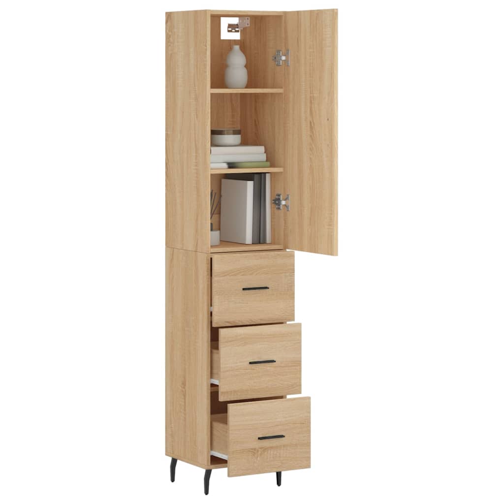 Visoka komoda hrasta sonome 34,5x34x180cm od konstruiranog drva