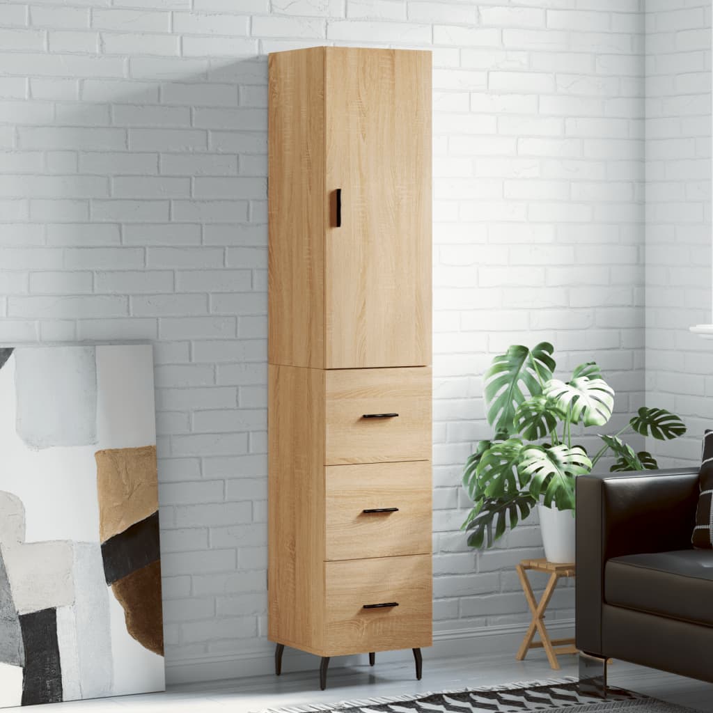Visoka komoda hrasta sonome 34,5x34x180cm od konstruiranog drva