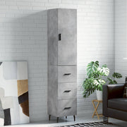 Visoka komoda siva betona 34,5x34x180 cm od konstruiranog drva