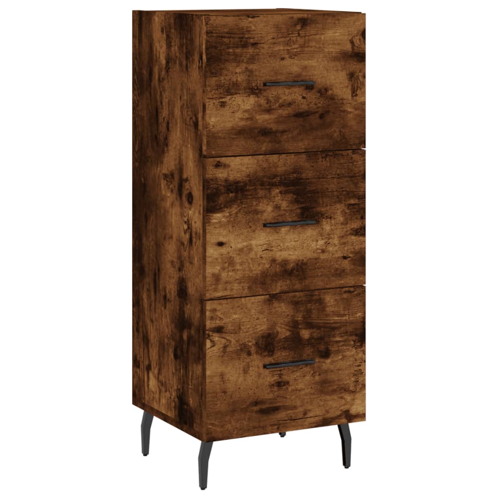 Visoka komoda dimljeni hrast 34,5x34x180cm konstruiranog drva