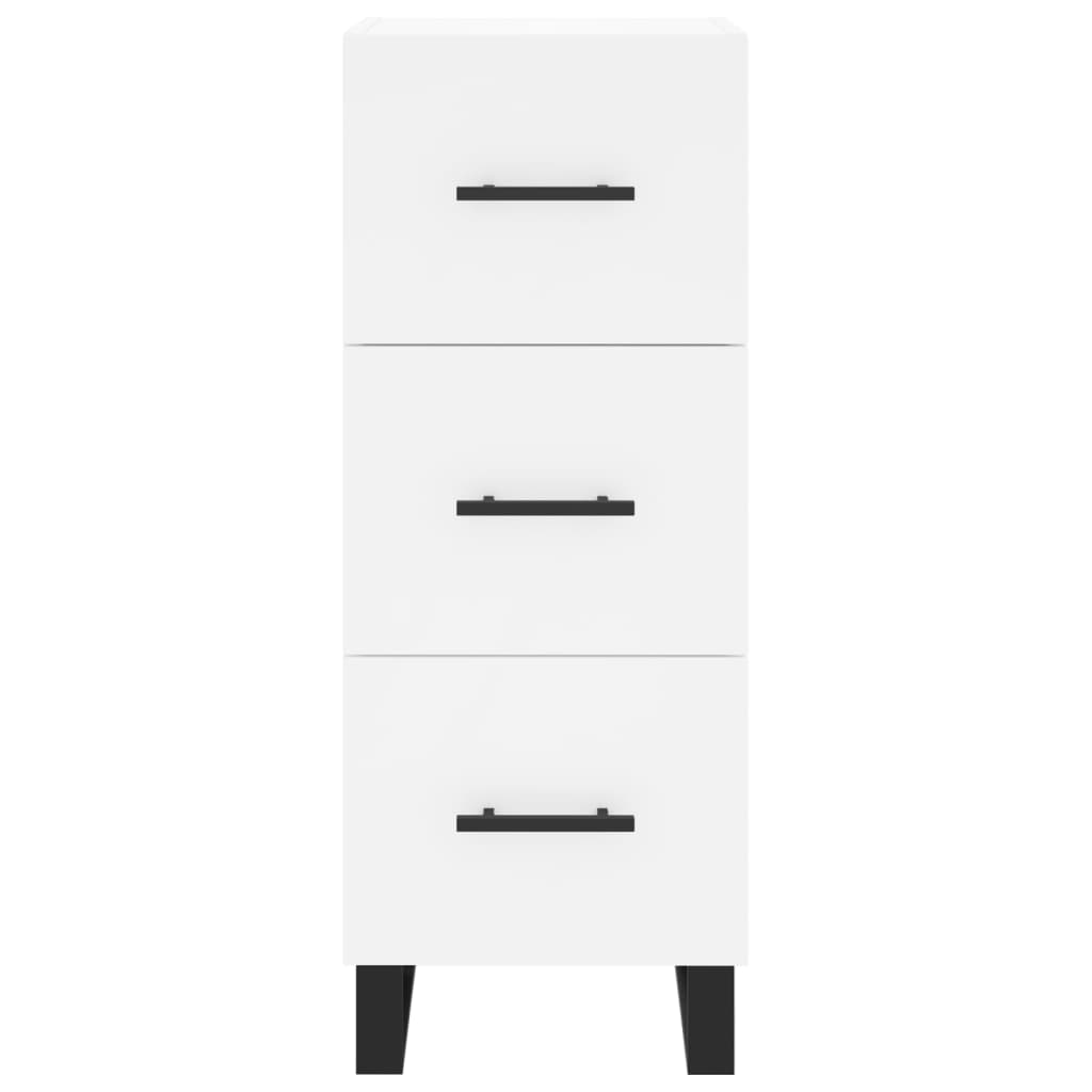 Visoka komoda bijeli 34,5x34x180 cm od konstruiranog drva