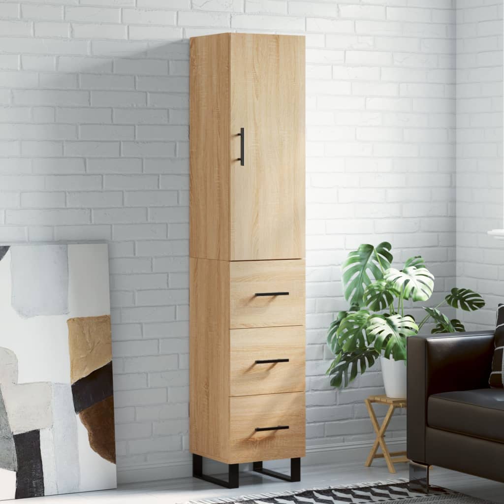 Visoka komoda hrasta sonome 34,5x34x180cm od konstruiranog drva