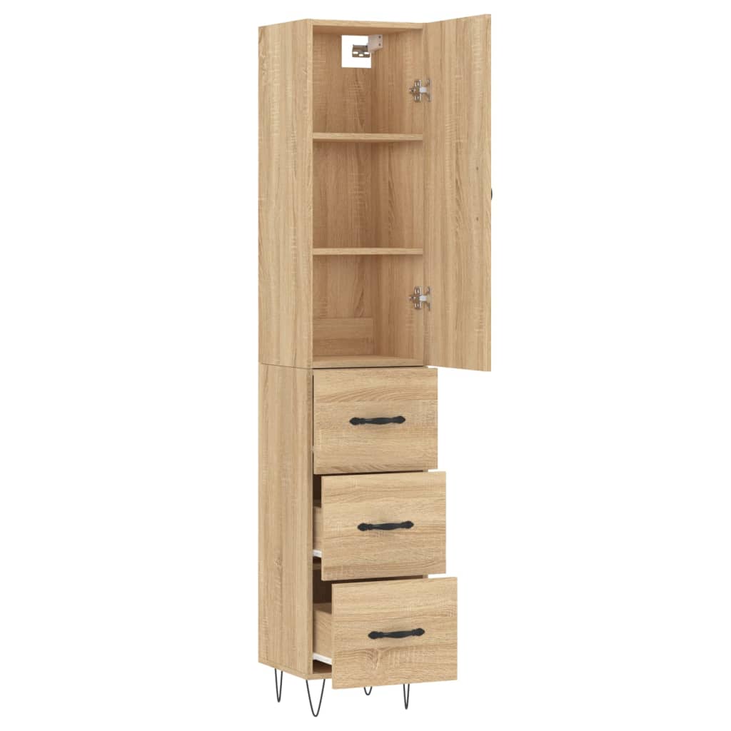 Visoka komoda hrasta sonome 34,5x34x180cm od konstruiranog drva