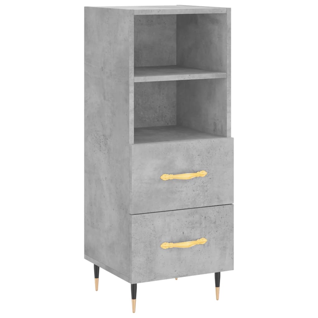 Visoka komoda siva betona 34,5x34x180 cm od konstruiranog drva