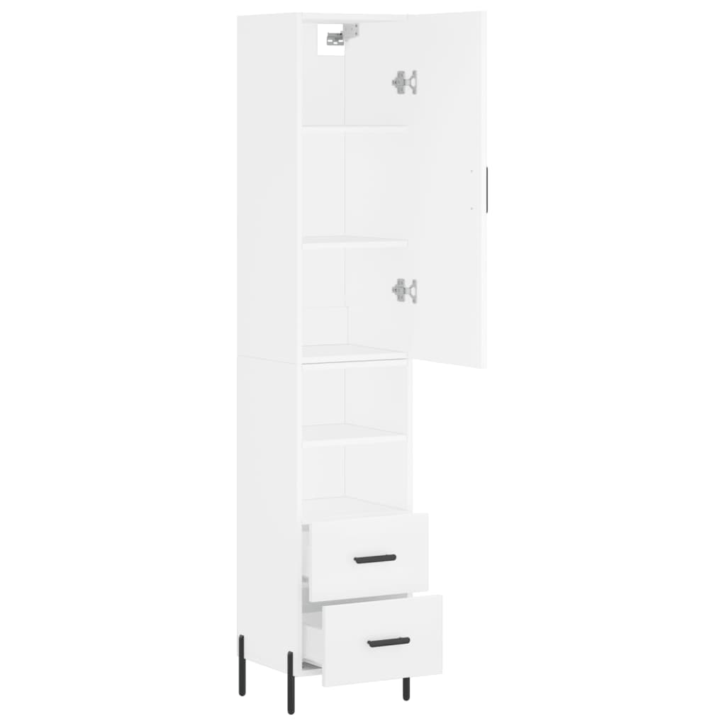 Visoka komoda bijeli 34,5x34x180 cm od konstruiranog drva