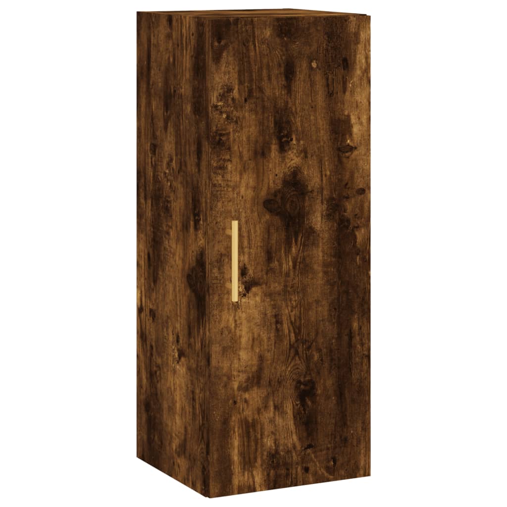 Visoka komoda dimljeni hrast 34,5x34x180cm konstruiranog drva