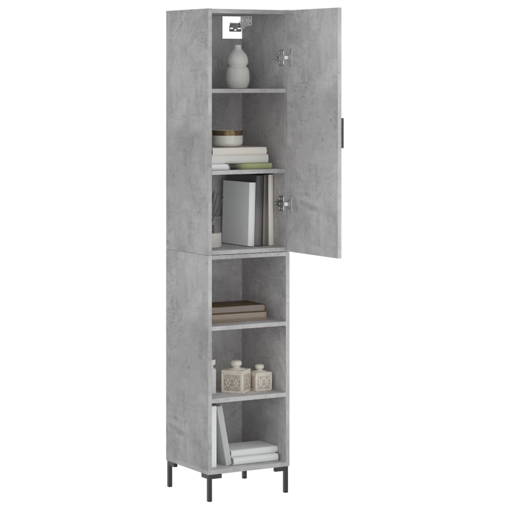 Visoka komoda siva betona 34,5x34x180 cm od konstruiranog drva