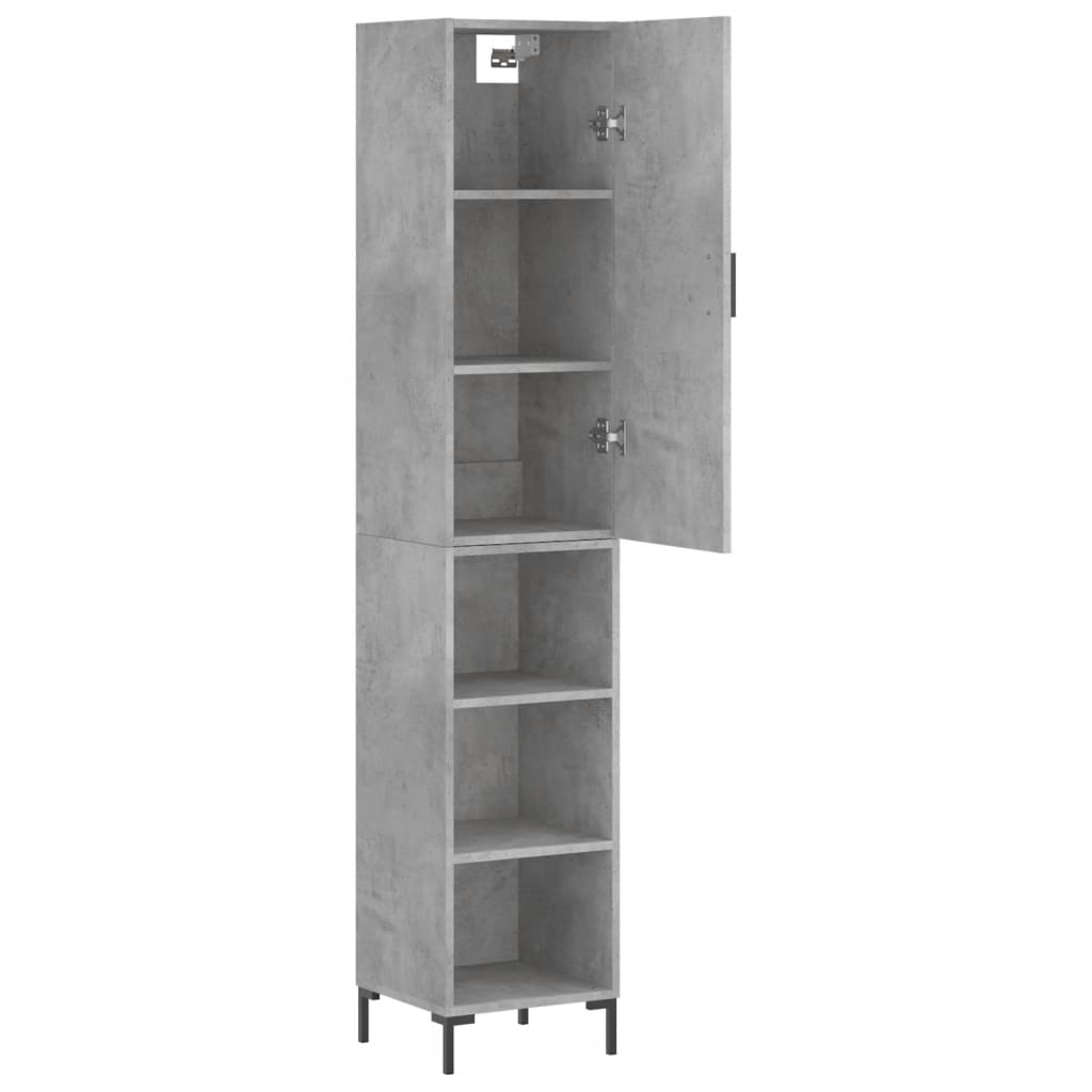 Visoka komoda siva betona 34,5x34x180 cm od konstruiranog drva