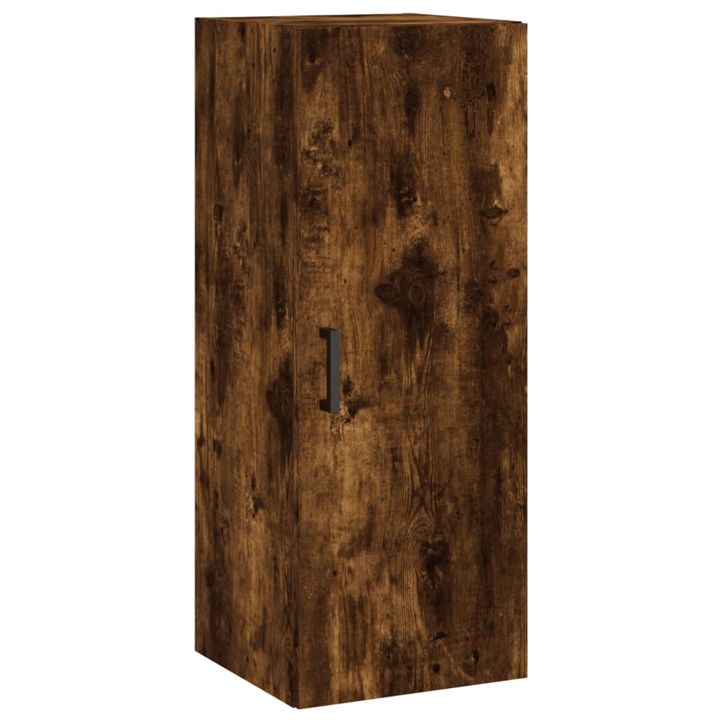 Visoka komoda dimljeni hrast 34,5x34x180cm konstruiranog drva