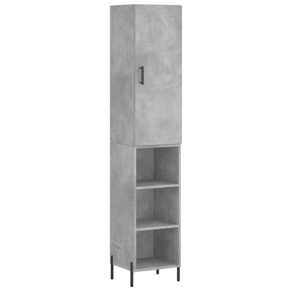 Visoka komoda siva betona 34,5x34x180 cm od konstruiranog drva