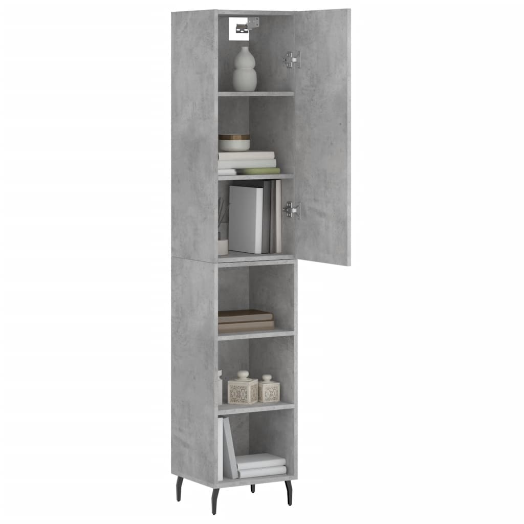Visoka komoda siva betona 34,5x34x180 cm od konstruiranog drva