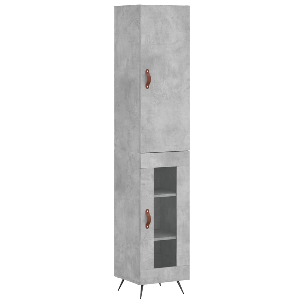 Visoka komoda siva betona 34,5x34x180 cm od konstruiranog drva