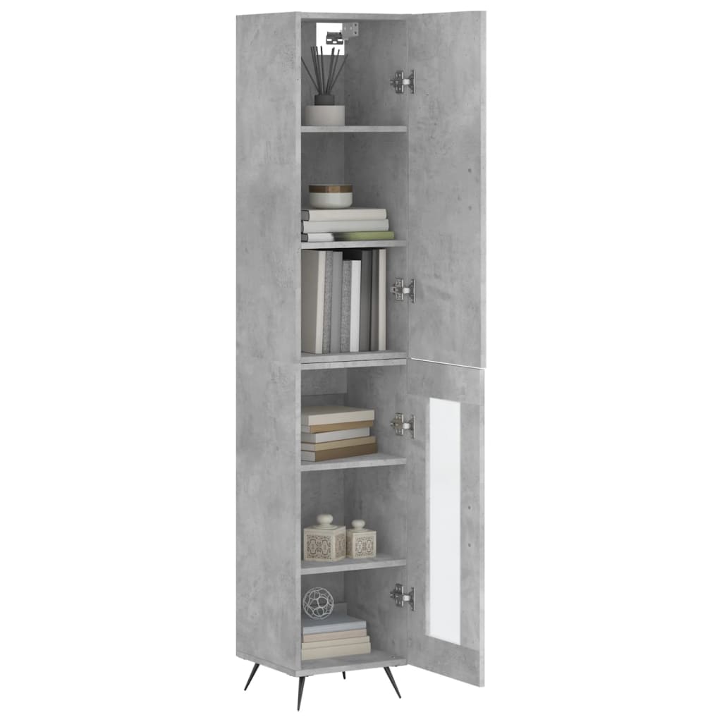 Visoka komoda siva betona 34,5x34x180 cm od konstruiranog drva