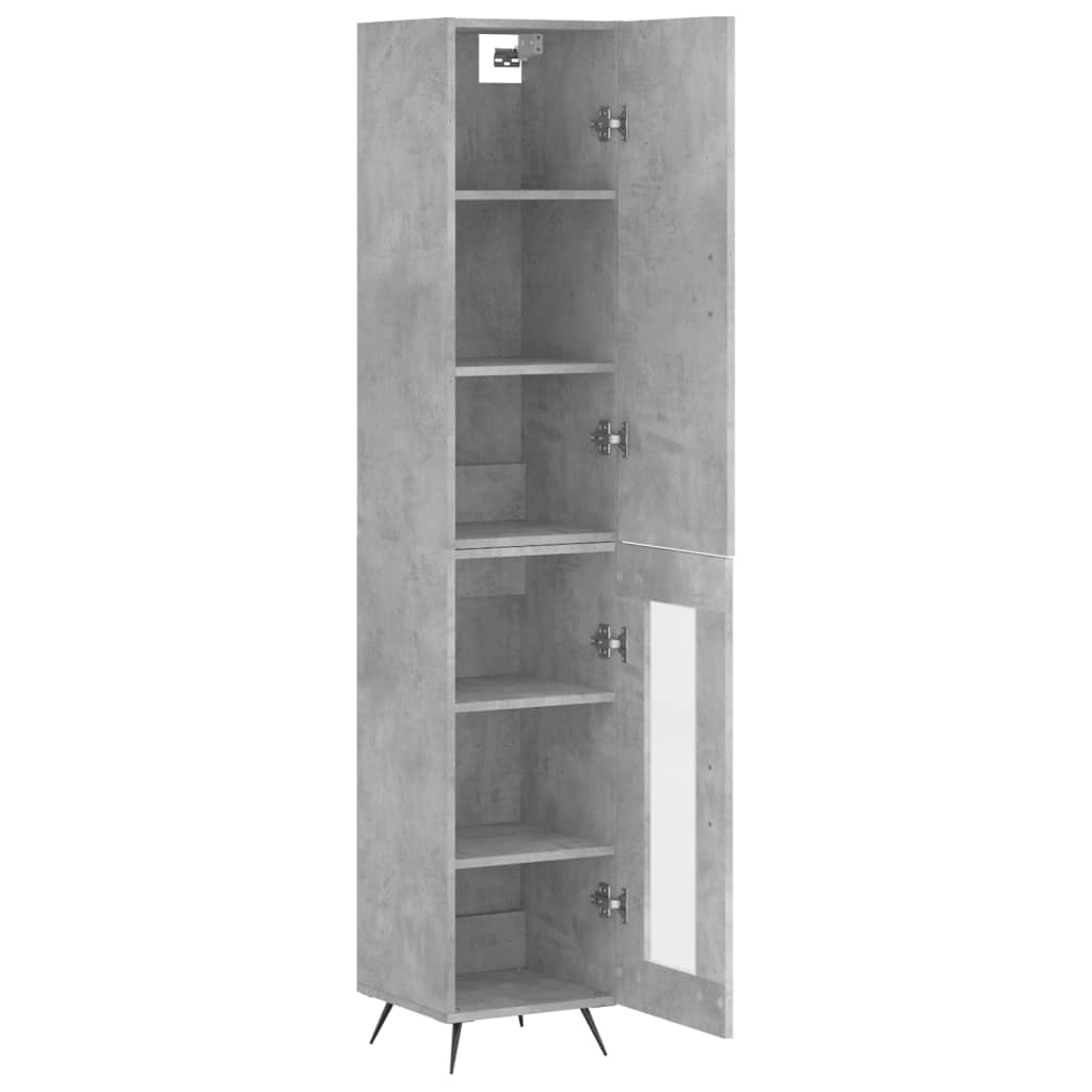 Visoka komoda siva betona 34,5x34x180 cm od konstruiranog drva