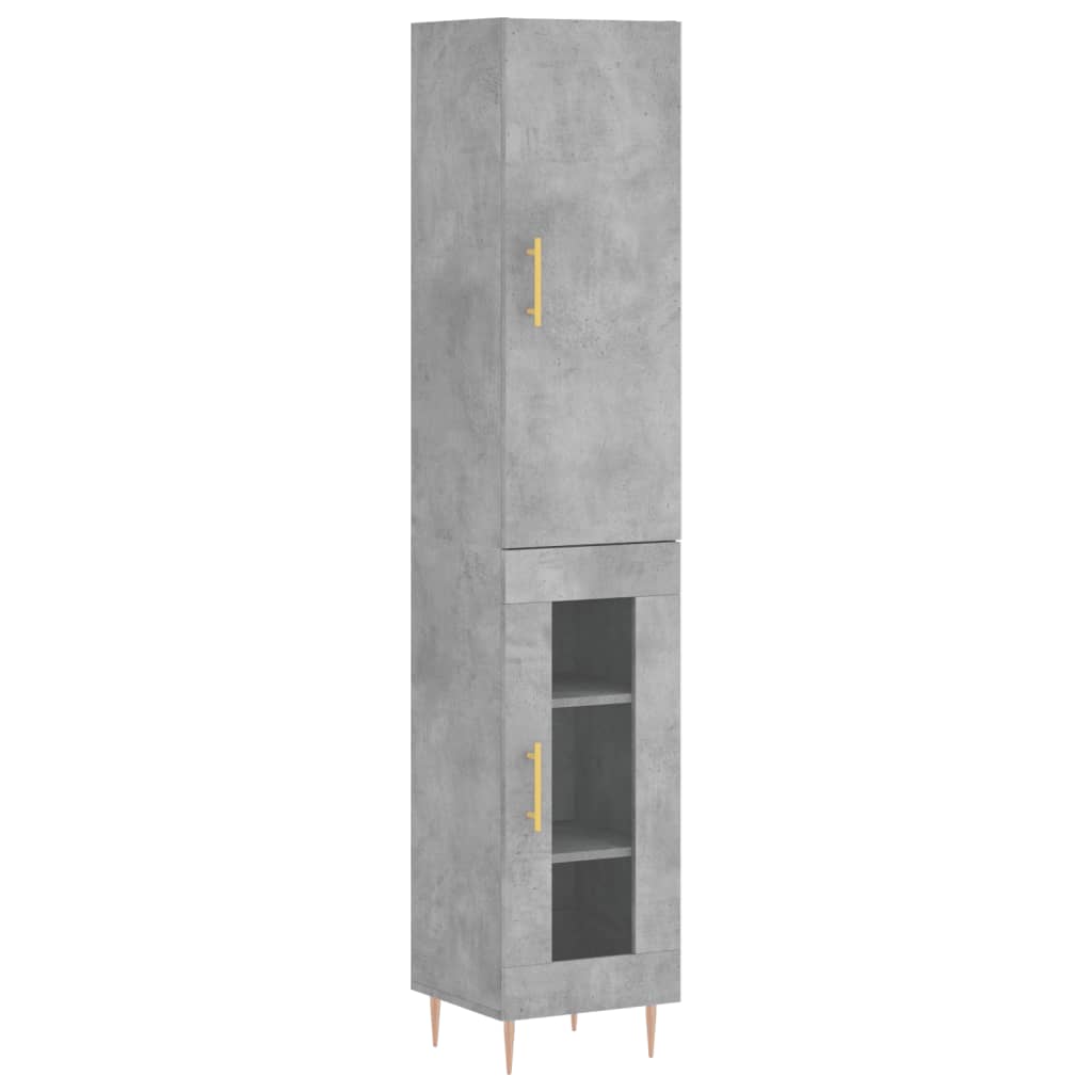 Visoka komoda siva betona 34,5x34x180 cm od konstruiranog drva