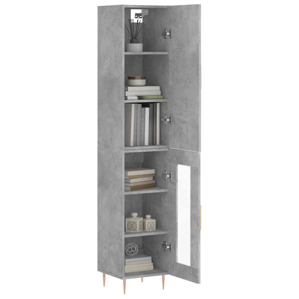 Visoka komoda siva betona 34,5x34x180 cm od konstruiranog drva