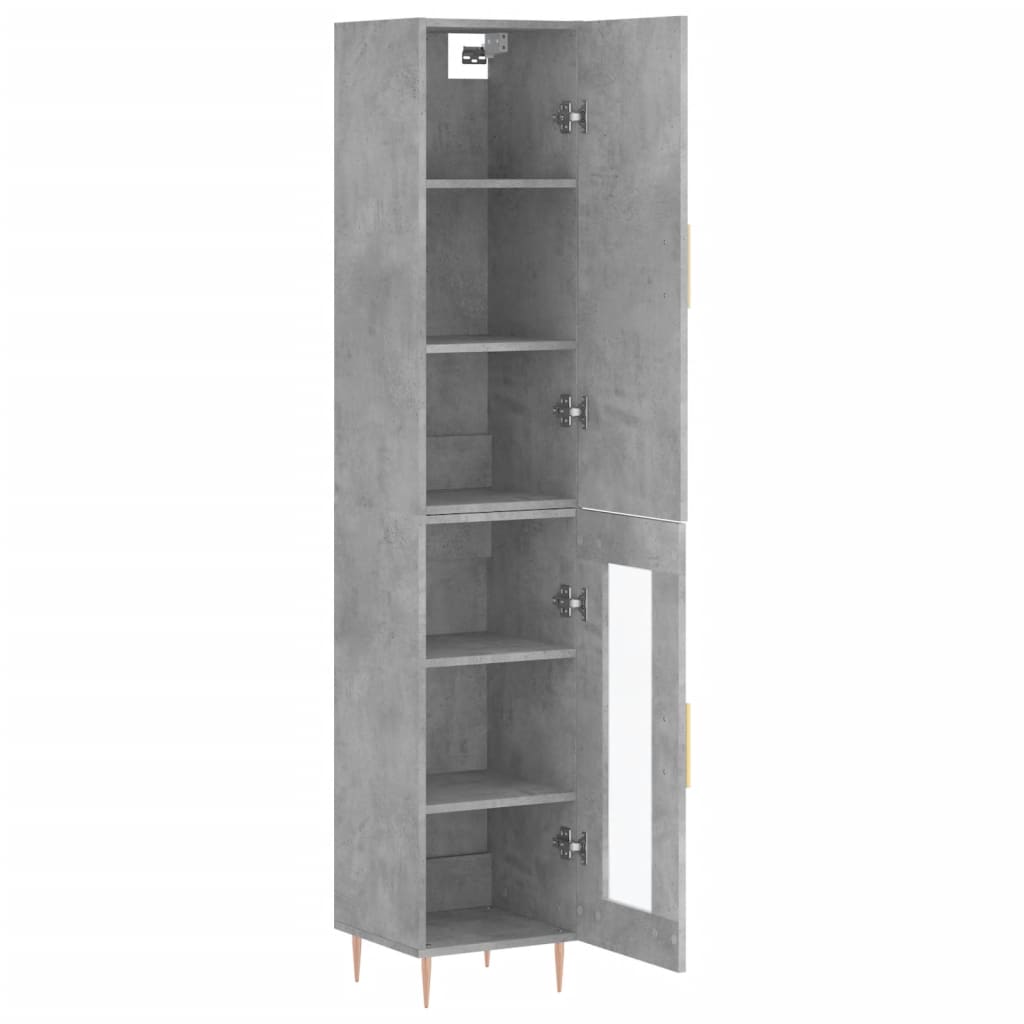 Visoka komoda siva betona 34,5x34x180 cm od konstruiranog drva