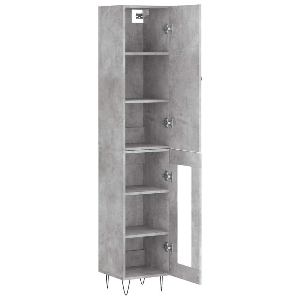 Visoka komoda siva betona 34,5x34x180 cm od konstruiranog drva