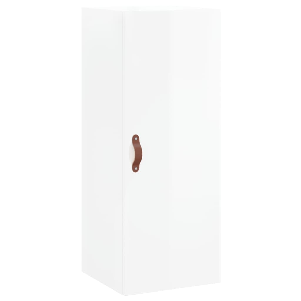 Visoka komoda sjajna bijela 34,5x34x180 cm konstruirano drvo