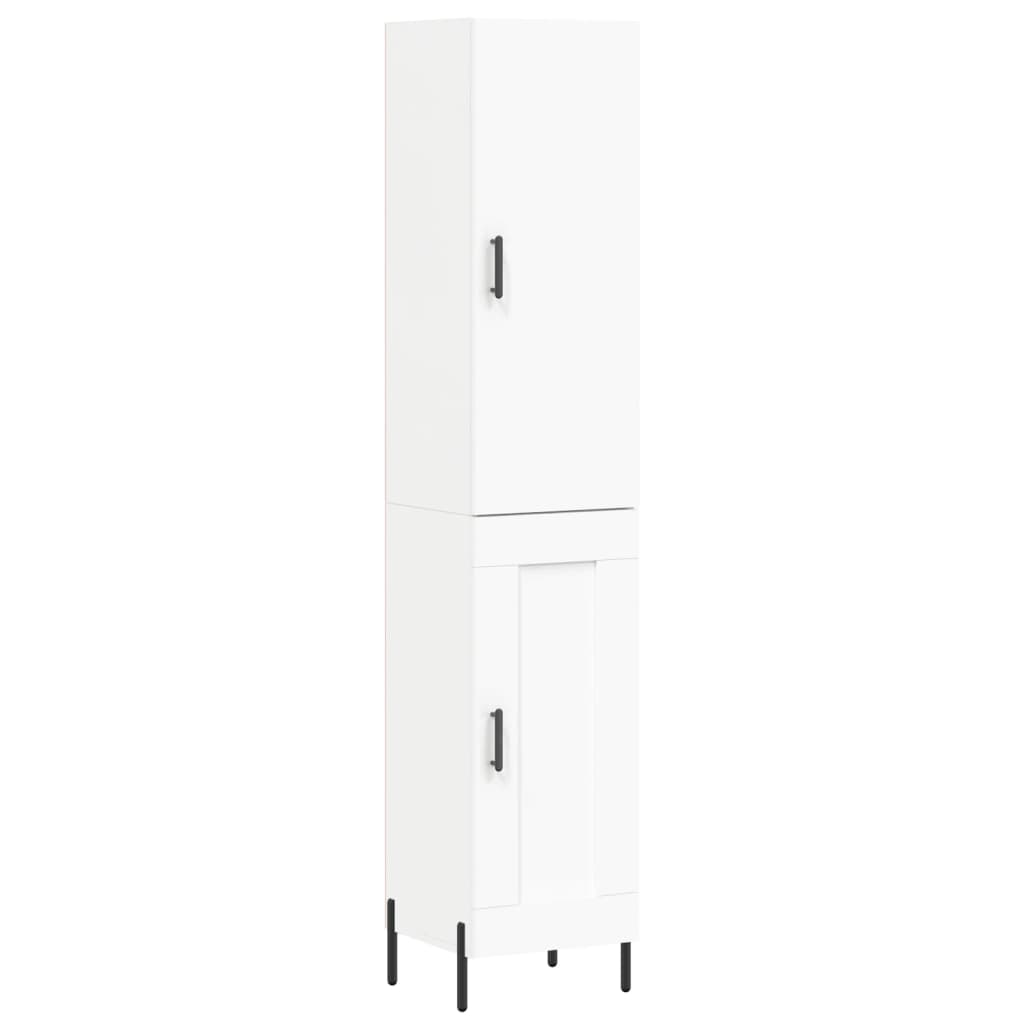 Visoka komoda bijeli 34,5x34x180 cm od konstruiranog drva