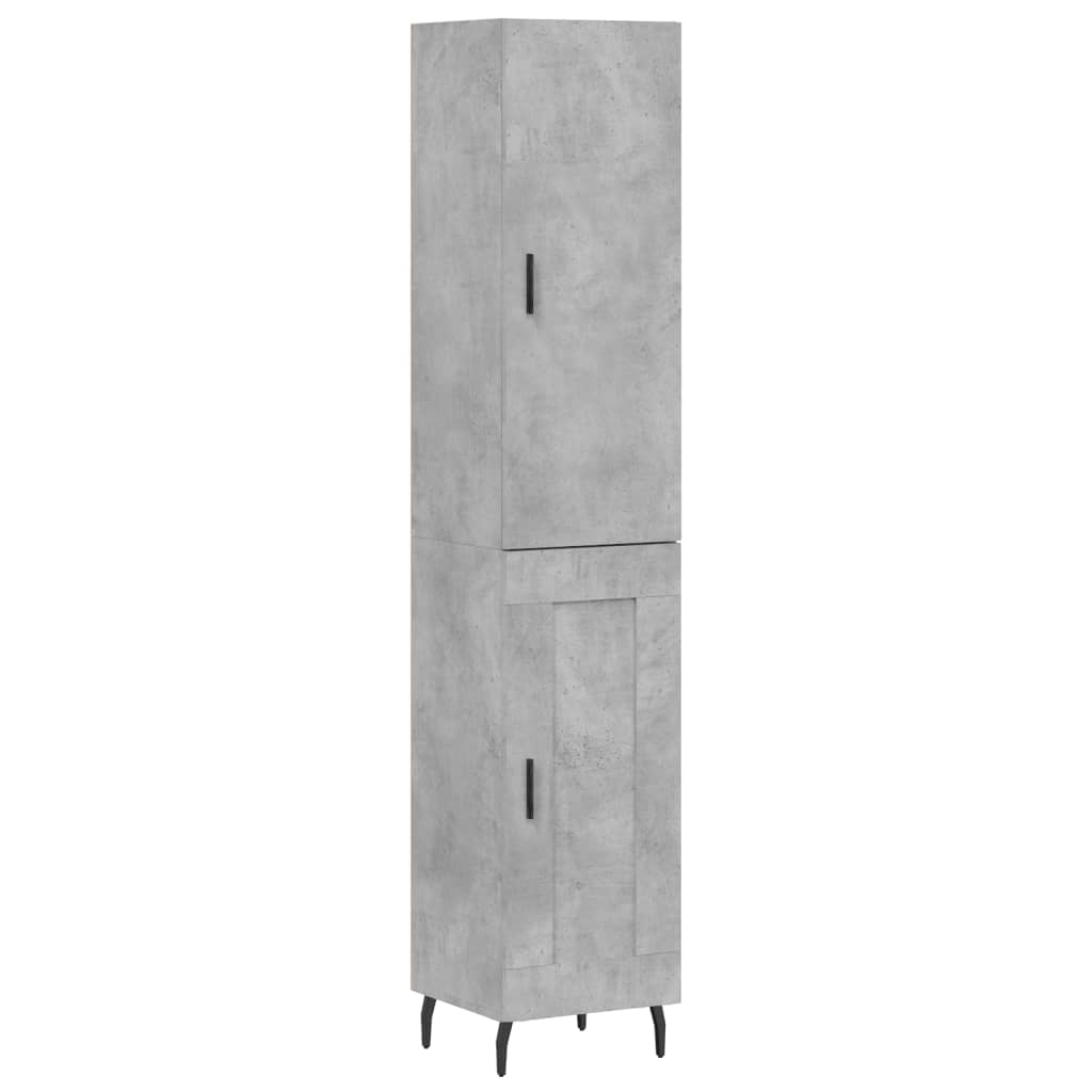 Visoka komoda siva betona 34,5x34x180 cm od konstruiranog drva