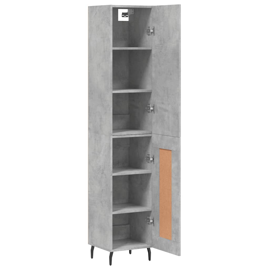 Visoka komoda siva betona 34,5x34x180 cm od konstruiranog drva