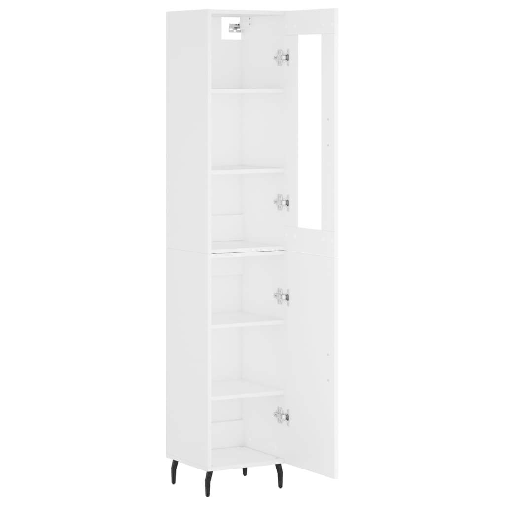 Visoka komoda bijeli 34,5x34x180 cm od konstruiranog drva